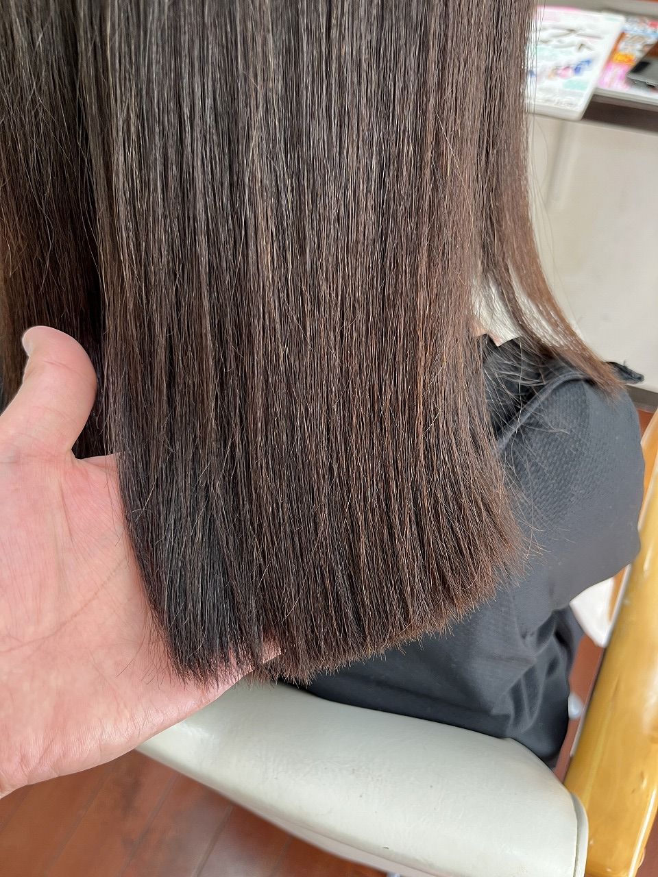 毛先までまとまった髪のアフター写真