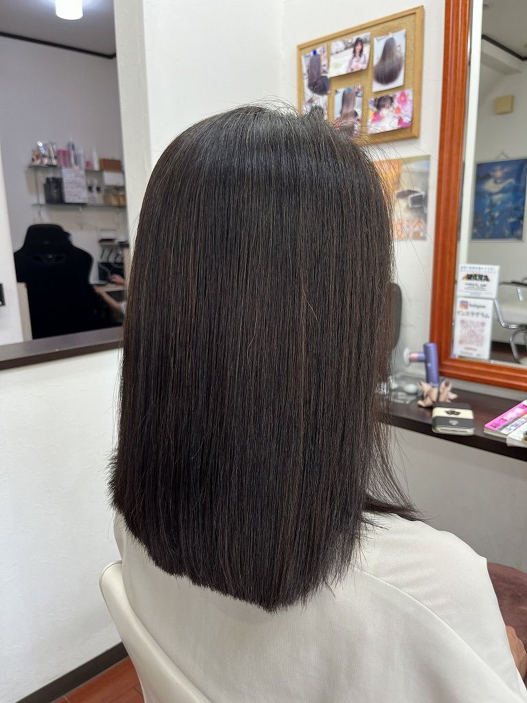 縮毛矯正後の仕上がり