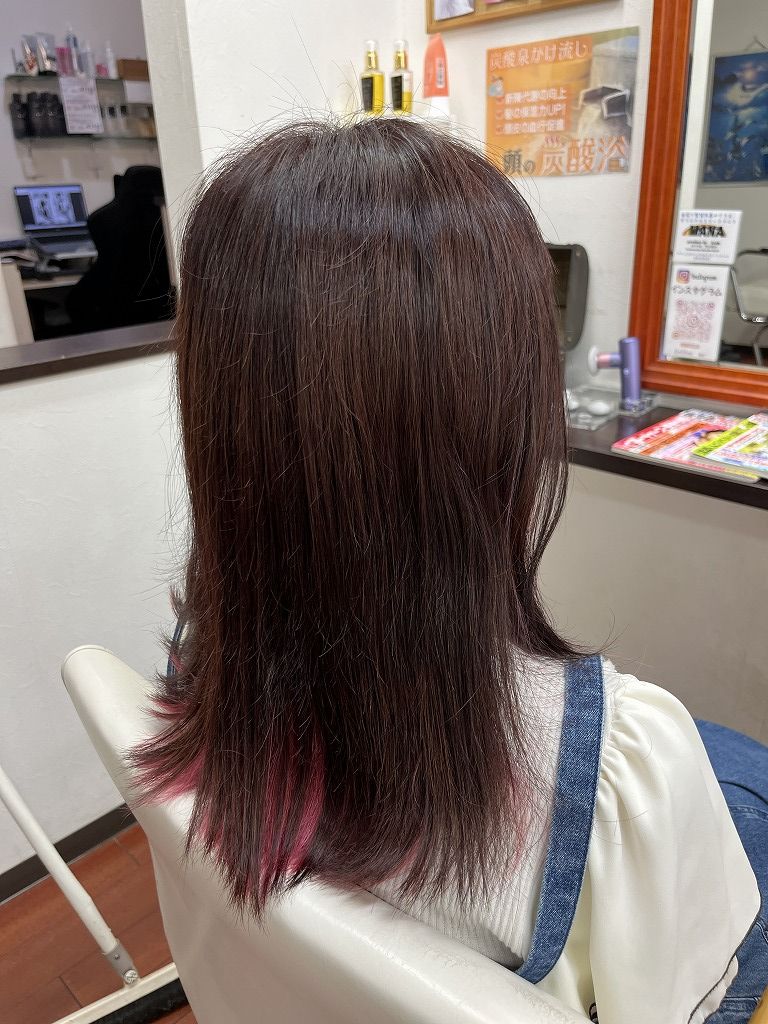 ピンクインナーカラーAfter