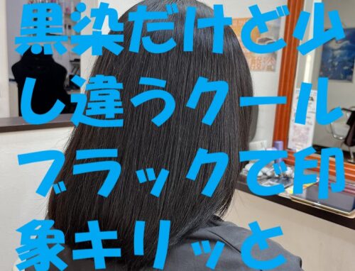 クールブラックで印象キリッ｜8cmカットでまとまりUP【カラー＆カット】