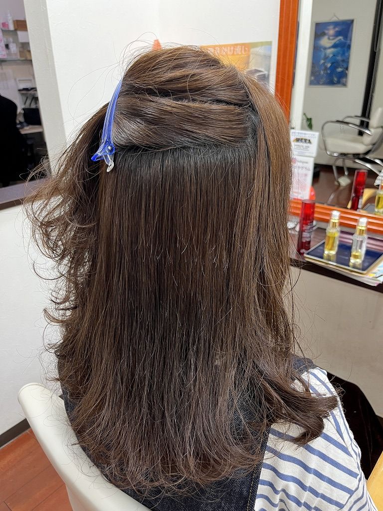 アフター　内側のクセも自然に伸びています