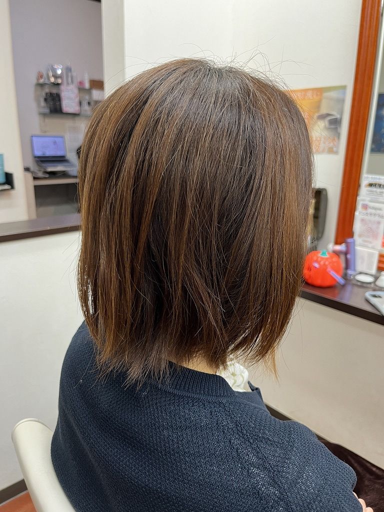 縮毛矯正毛のビフォー写真