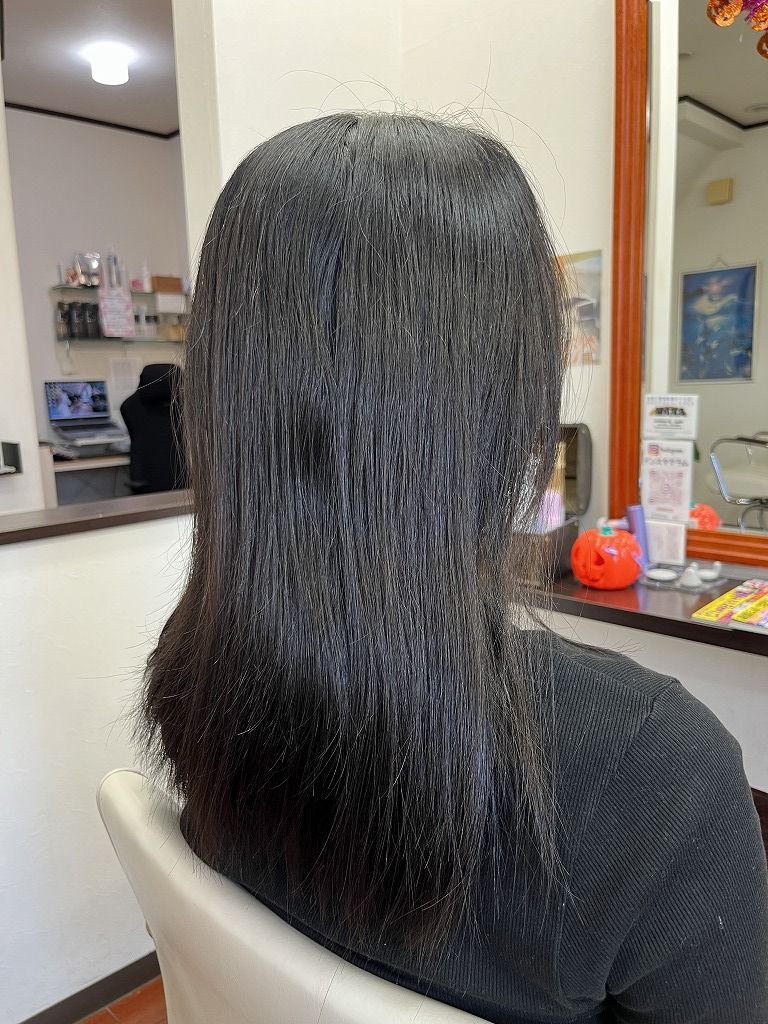 髪質改善トリートメントのビフォー状態 本庄市ヘアーリゾートアラック