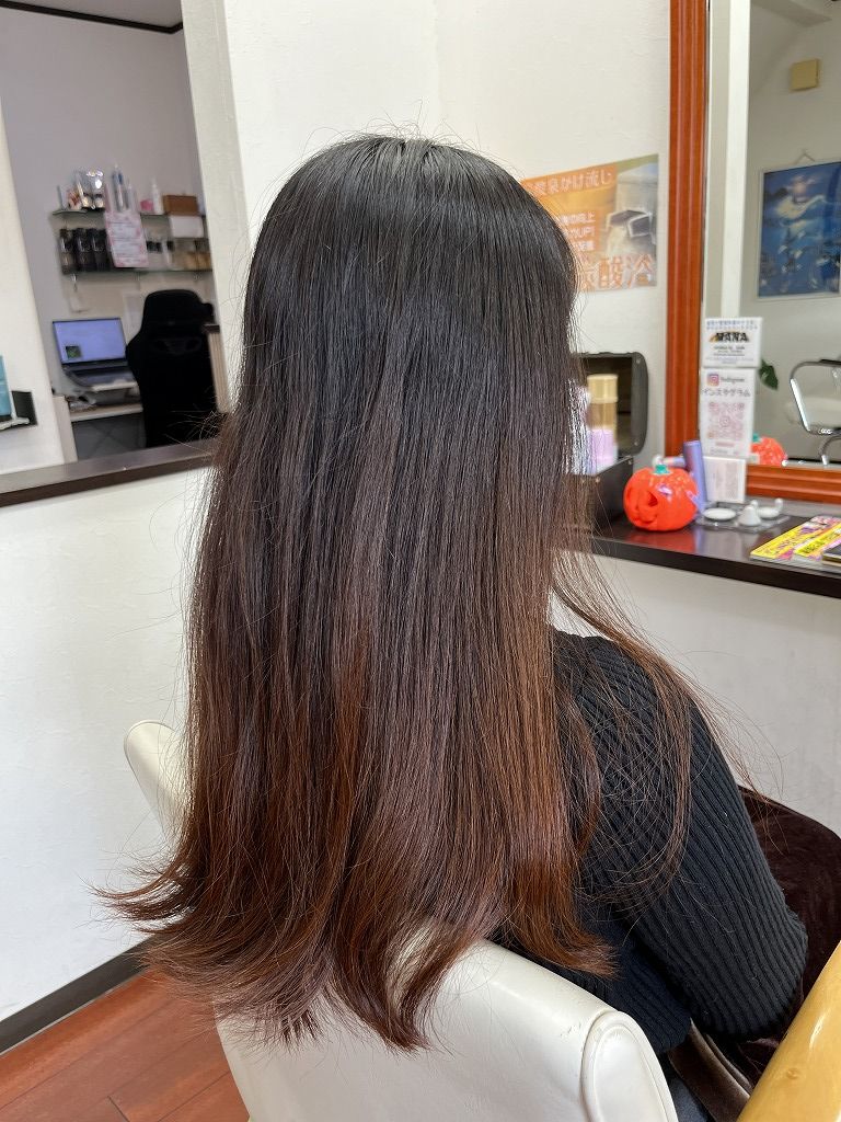 ハナヘナトリートメント前の髪の状態 ビフォー 本庄市ヘアーリゾートアラック