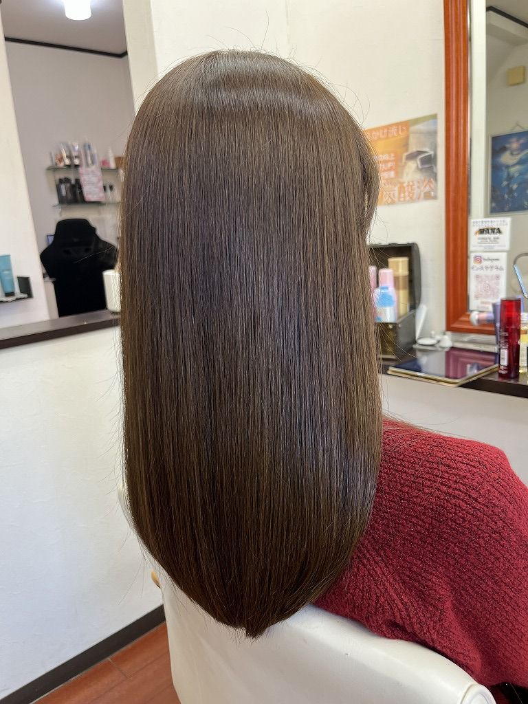 髪質改善トリートメント後　自然な丸みのあるシルエット