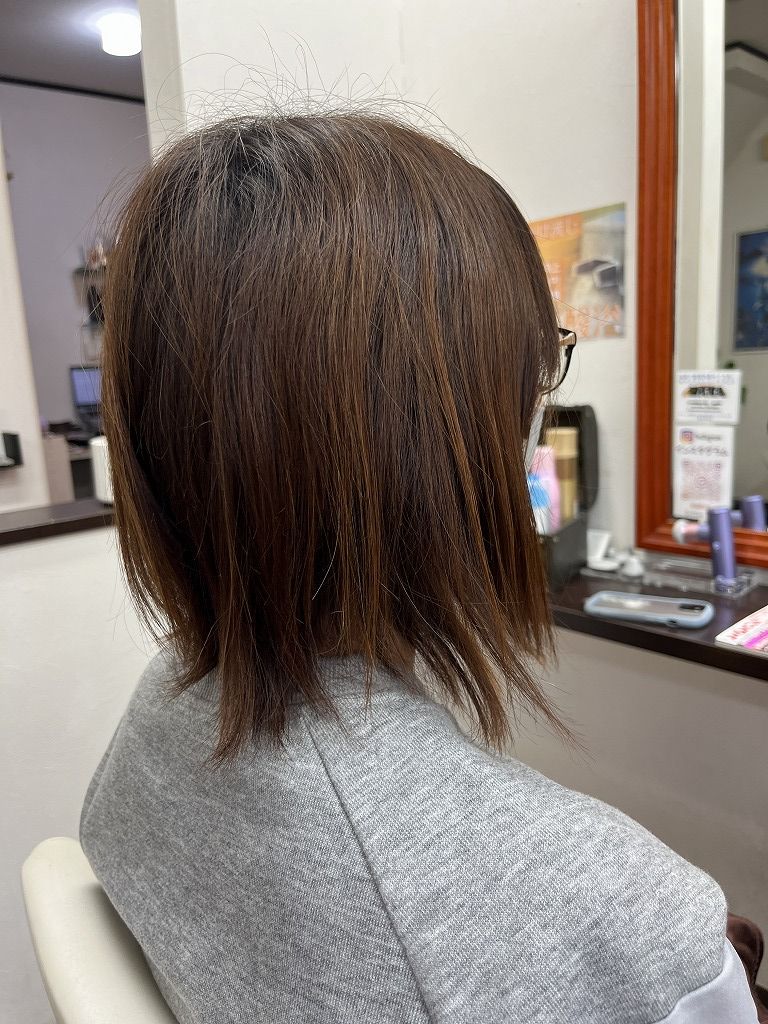 施術前のビフォー写真(カット・カラー・髪質改善・ヘッドスパのフルコース)