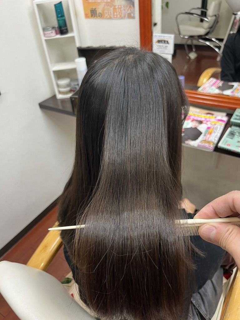 カット後のツヤと質感(乾かしただけの状態)