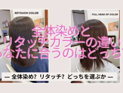 全体染めとリタッチカラー、どっちが正解?施術例から美容師が分かりやすく解説
