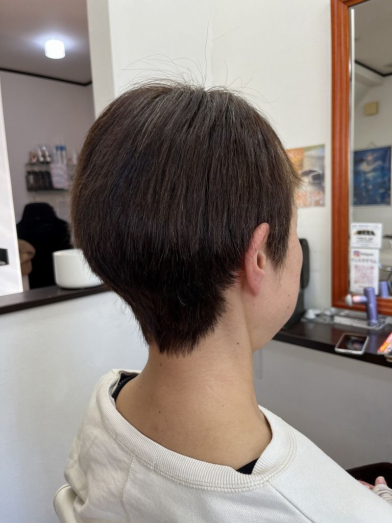 ベリーショート縮毛矯正 After 後ろ姿 乾かすだけでまとまる