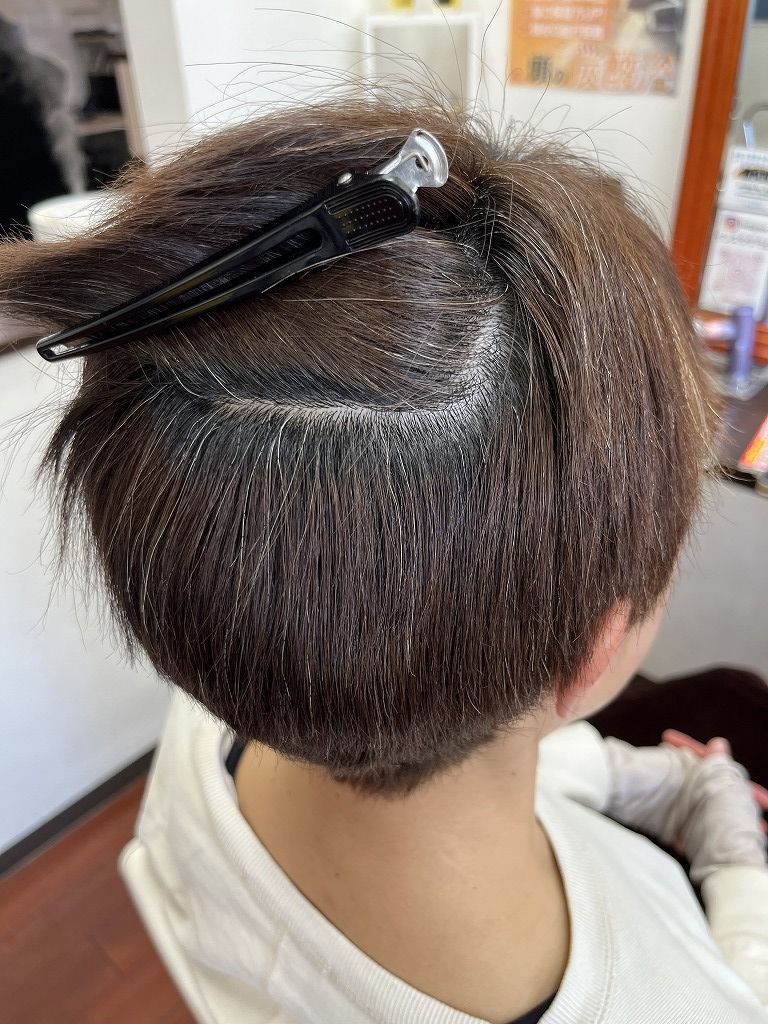 ベリーショートの縮毛矯正 After 自然な丸みと収まり