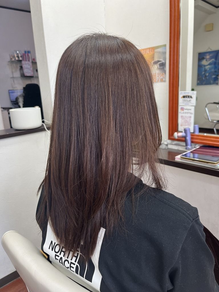 リタッチカラー施術後（全体）根元から自然につながる仕上がり