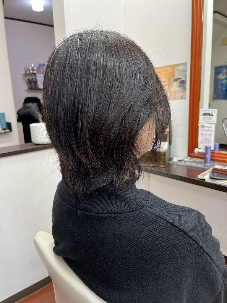 ハナヘナ2度染めのビフォー写真。白髪率約30％の状態。