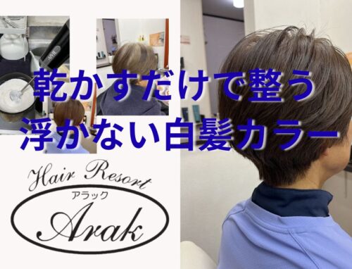 乾かすだけで整うショートと、浮かない白髪カラー