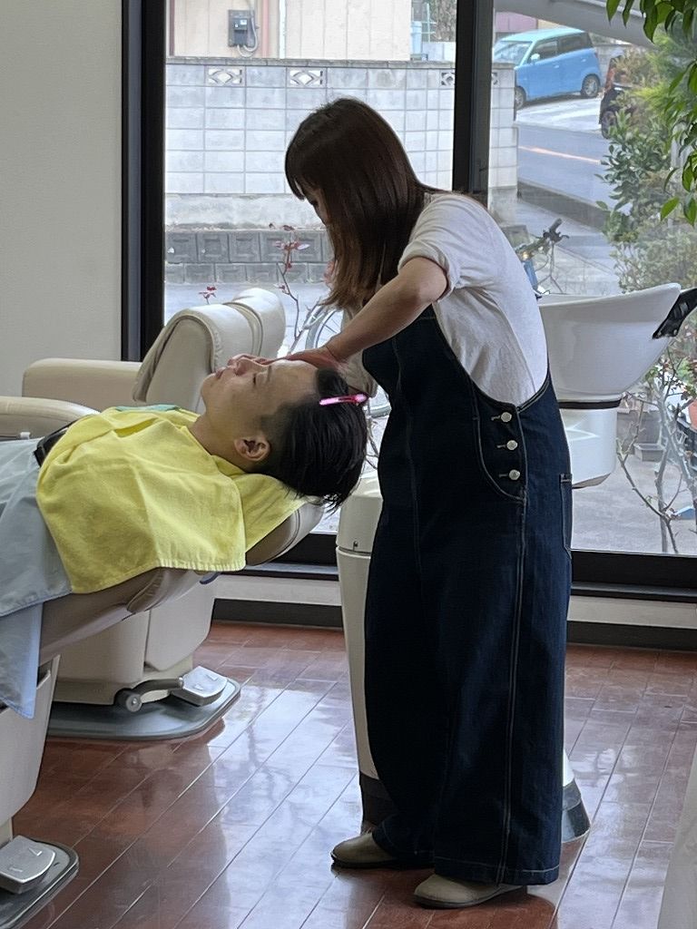 メンズシェービング中の様子