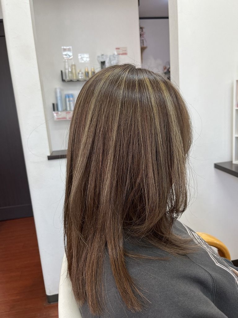 レイヤースタイルとメッシュカラーのアフター写真