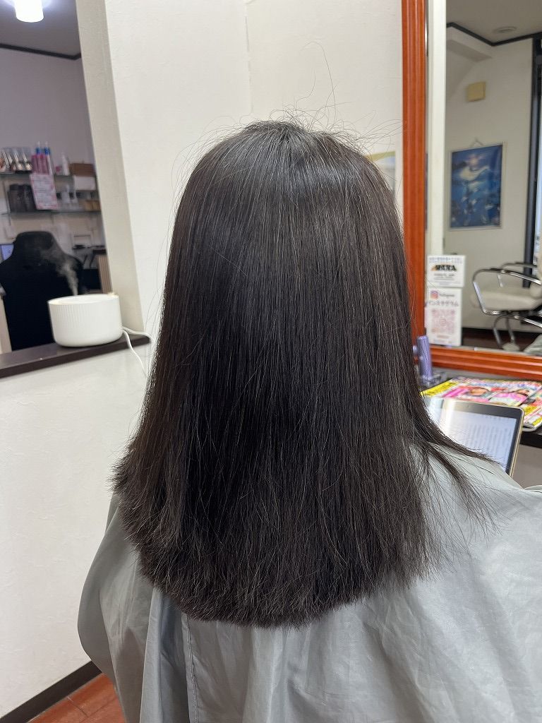 ストデジの縮毛矯正アイロン後の髪の状態