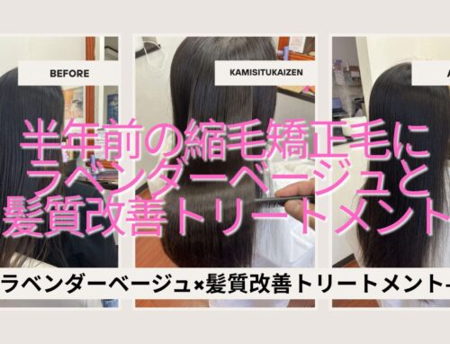 縮毛矯正から半年後の髪に。カラーと髪質改善トリートメントでやわらかいツヤ髪へ