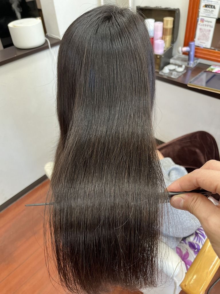 縮毛矯正後のツヤ髪