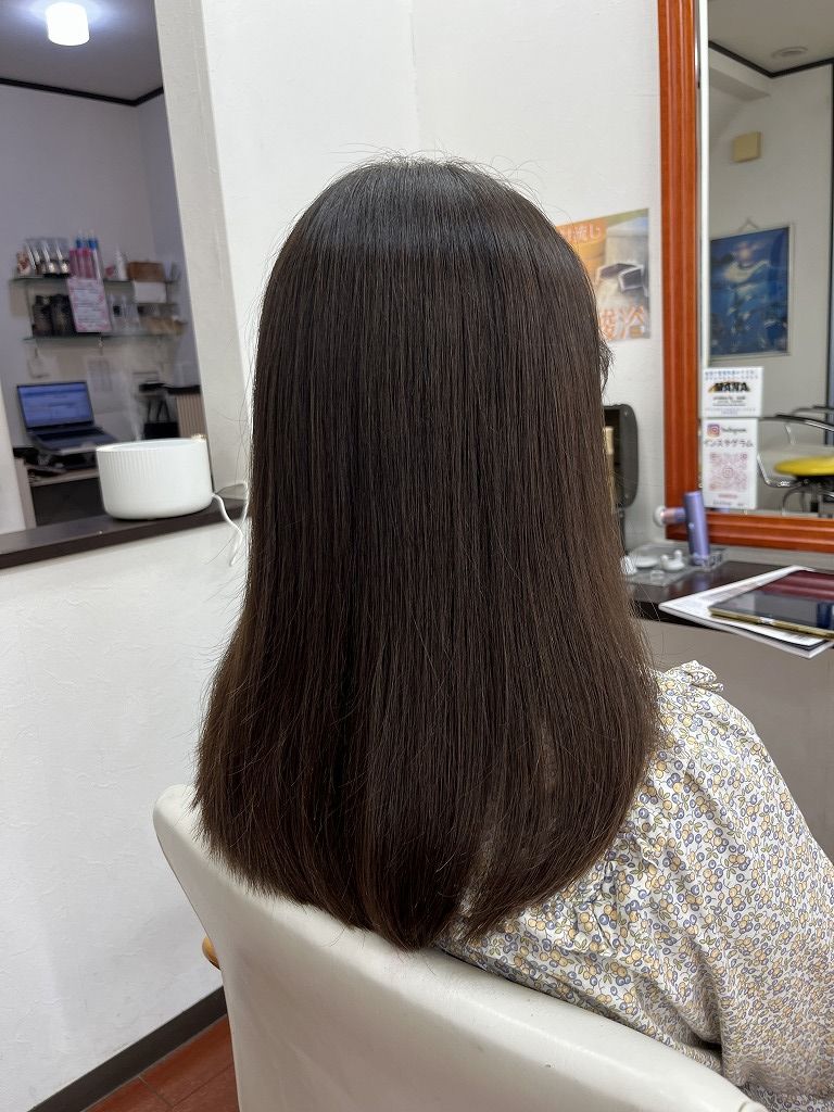 縮毛矯正後の自然な仕上がり