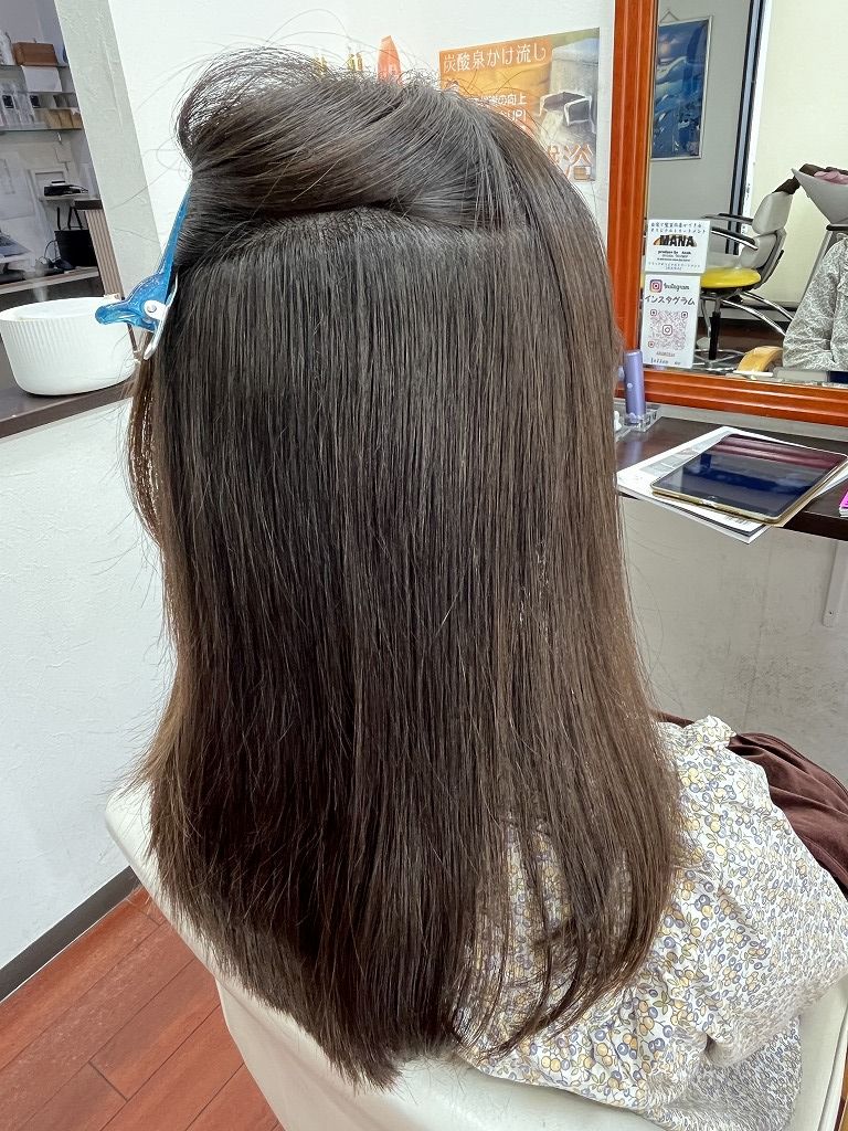 縮毛矯正後の内側の収まり