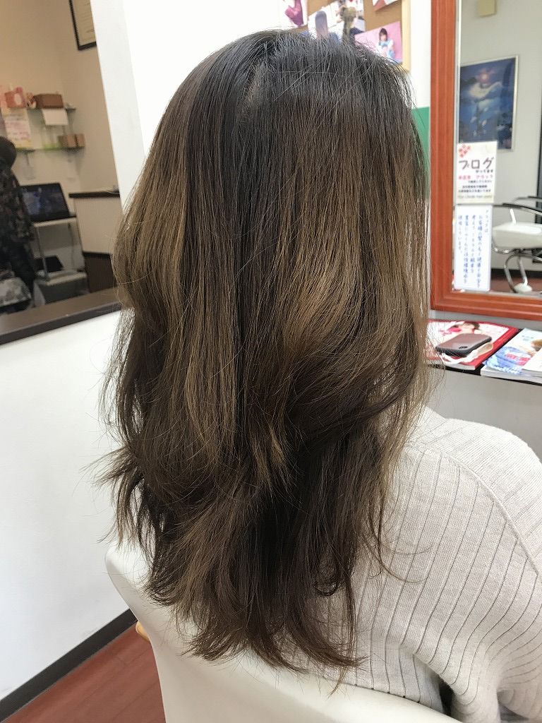 デジタルパーマ施術前の髪