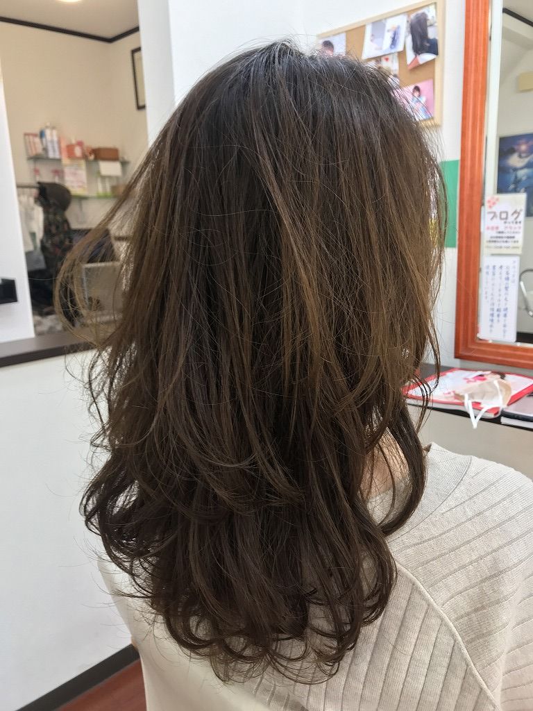 デジタルパーマ施術後の髪