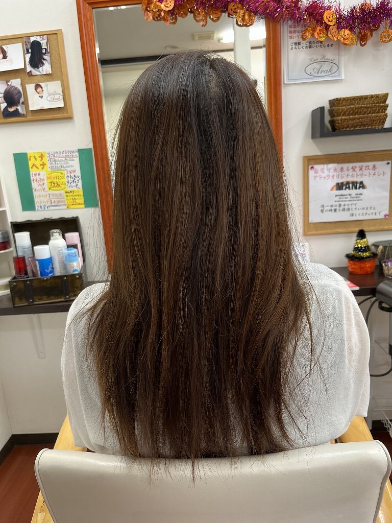 デジタルパーマ施術前の髪