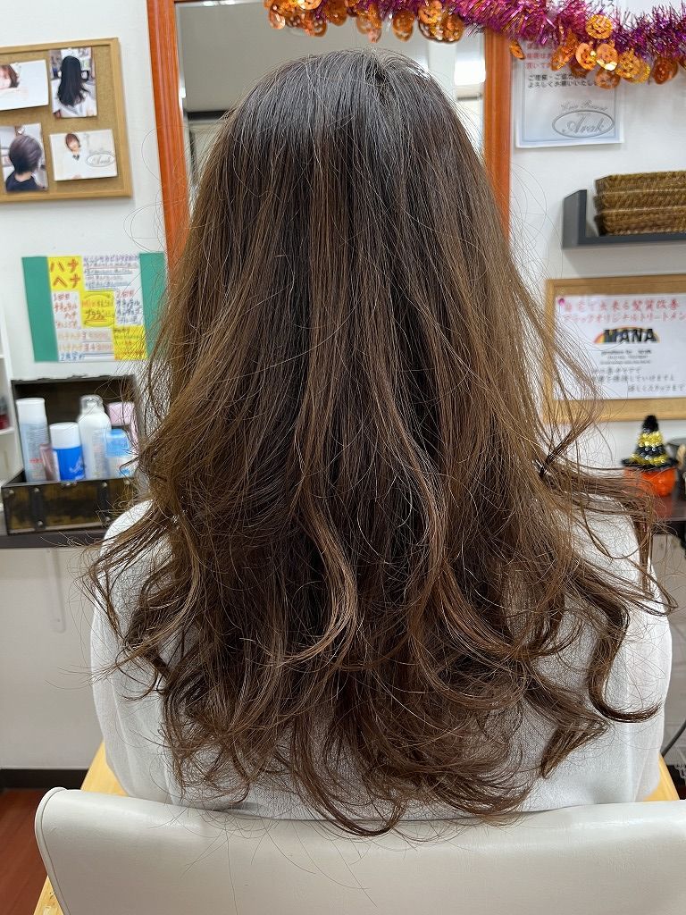 デジタルパーマ施術後の髪