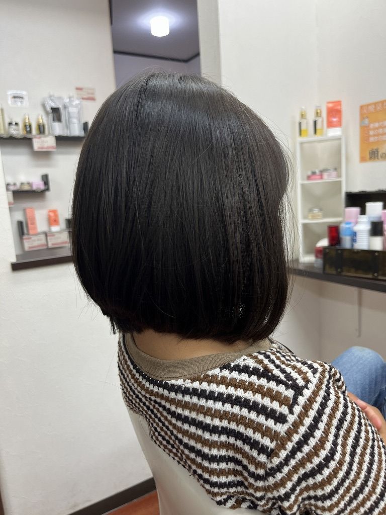 ヘアドネーション後の丸みのあるボブスタイル