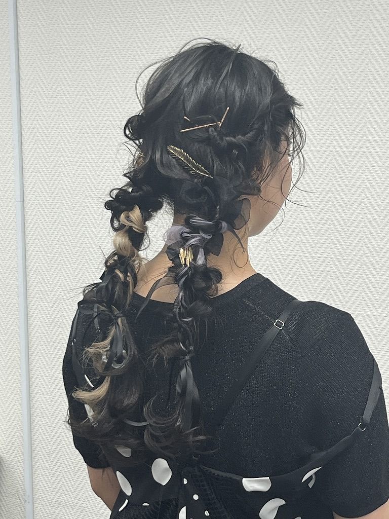 ヘアメイクの完成スタイル