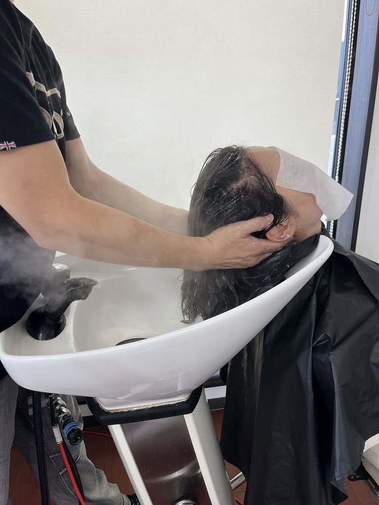 ヘッドスパ中の様子