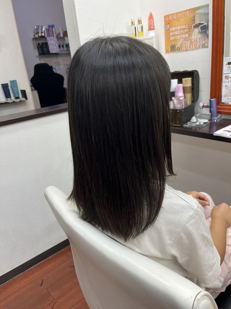 小学校1年生の女の子を5cmカットして整えたボブスタイル