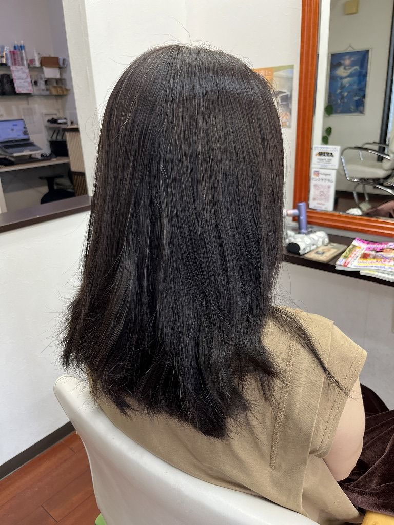 縮毛矯正デジタルパーマ施術前の髪