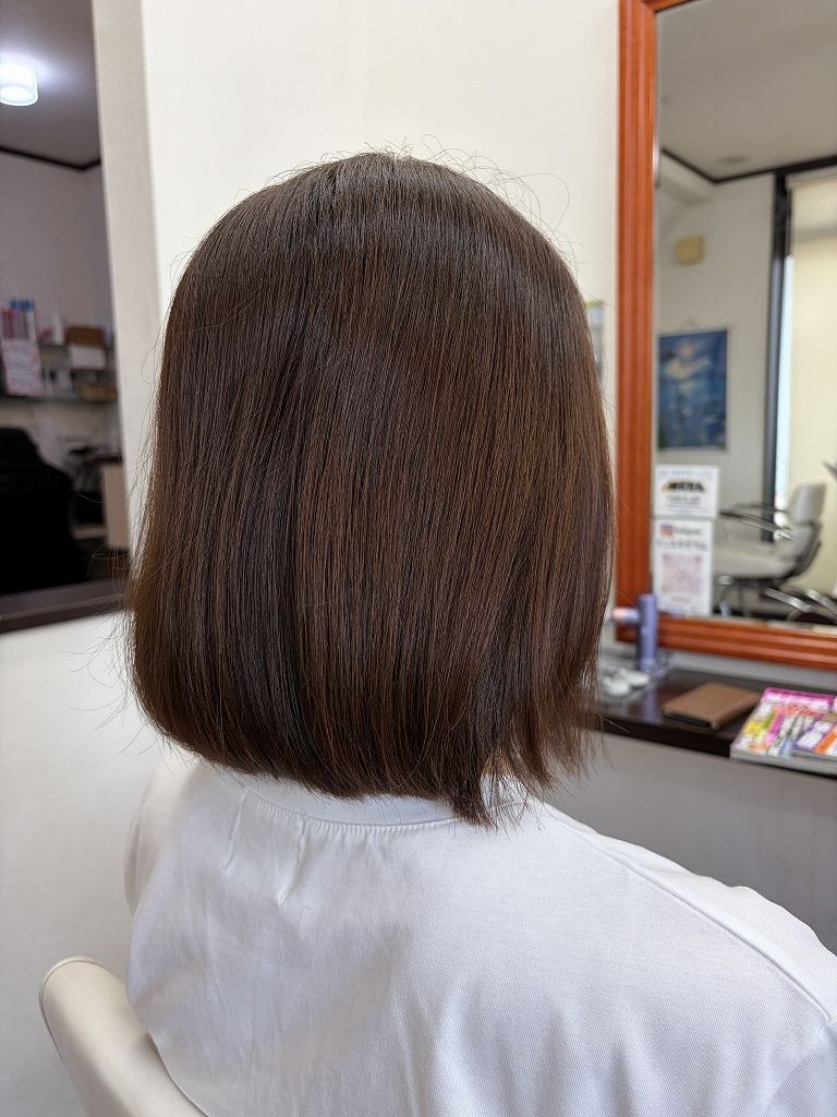縮毛矯正前のボブスタイル
