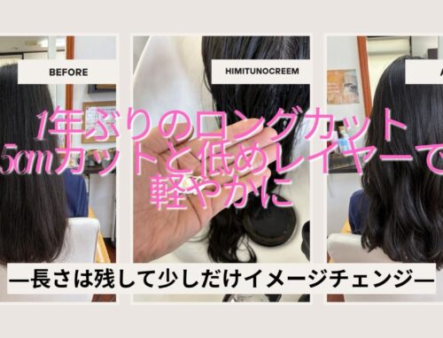 ロングヘアを5cmカット｜低めレイヤーでまとまりと動きをプラス