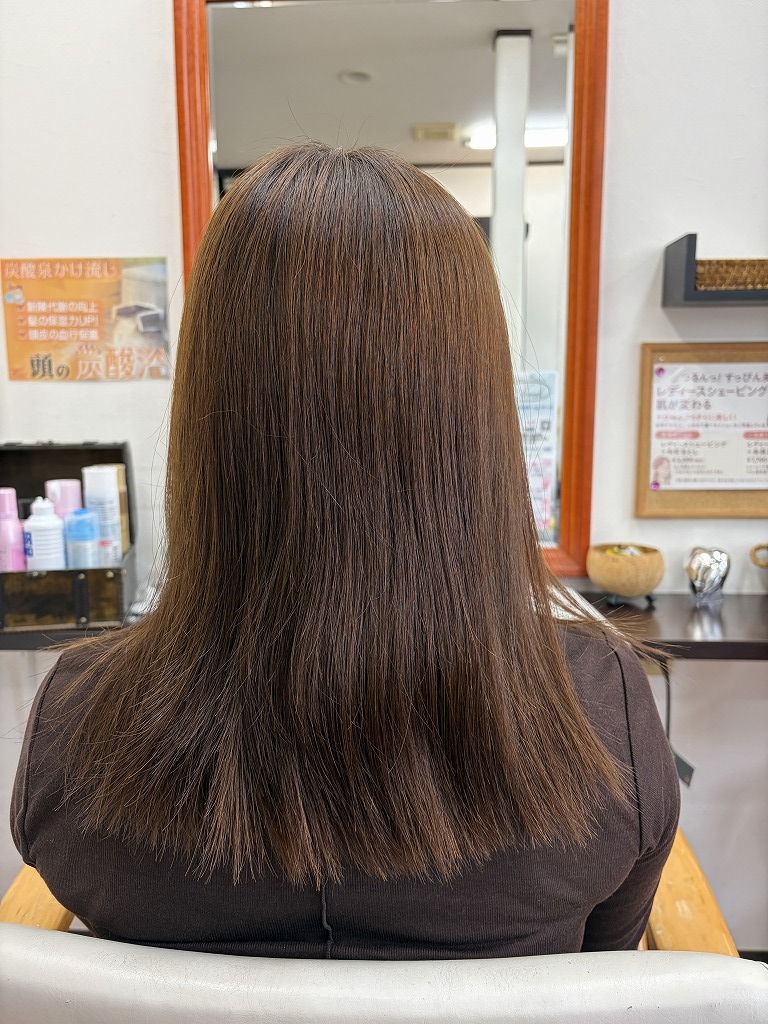 縮毛矯正履歴が残るロングヘアのご来店時の状態