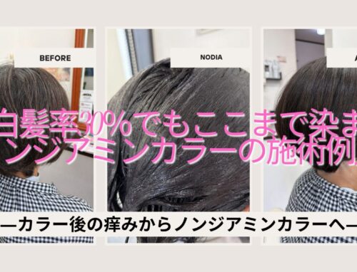 カラー後の痒みからノンジアミンカラーへ｜白髪率30％の施術例