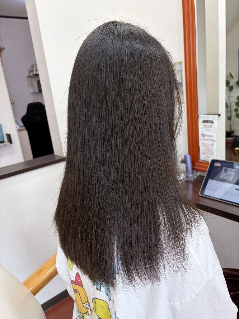 人生初の縮毛矯正後に乾かしただけでまとまったロングストレート